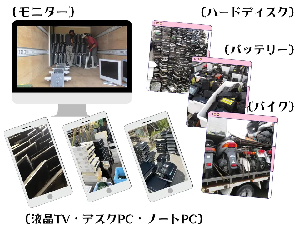 壊れていても古くても小型家電製品・非鉄金属も無料で回収します。処分にお金がかかる世の中です、この機会にエアコンと、ついでに無料回収サービスをご利用ください.エアコン、クーラーの無料回収があれば、ノートＰＣ、デスクトップＰＣ本体、小型家電、バッテリー、バイク、給湯器なども無料で引き取ります。